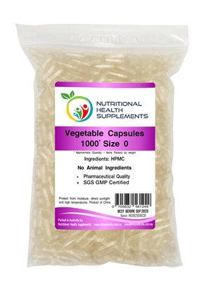4 x 1000 HPMC Empty Vegetable Vegetarian Vegan Capsules Size 0 - Clear