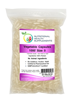 10000 (10 x 1000) Empty Vegetable Vegetarian Vegan Capsules - Size 0