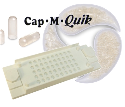 Cap-M-Quik Capsule Machine Filler Size #4 + 1000 Empty Vegetarian Vegan Capsules - With Tamper